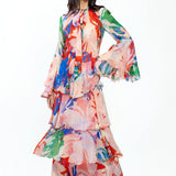Chiffon Printed Layered Dress