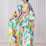 Hibiscus lazer maxi dress