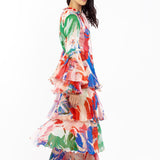 Chiffon Printed Layered Dress