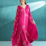 Fuchsia Pink Chiffon Kaftan Set