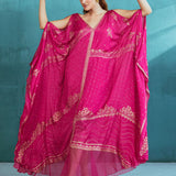 Fuchsia Pink Chiffon Kaftan Set