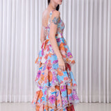 Hibiscus Printed Tiered Maxi Dress