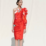 Red Tropical Mini Dress