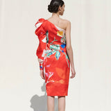 Red Tropical Mini Dress
