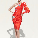 Red Tropical Mini Dress