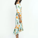 Cotton Poplin Printed Midi Dress