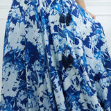 Blue Printed Embroidered Blouse And Lehenga