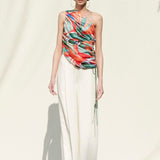 Draped One Shoulder Top With Palazzo