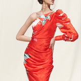 Red Tropical Mini Dress