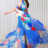 Hibiscus Placement Kaftan Dress
