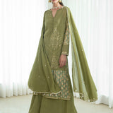 Kurta-sharara set with  foil dupatta