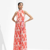 Mirrai Printed Low Neckline Jumpsuit