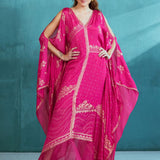 Fuchsia Pink Chiffon Kaftan Set