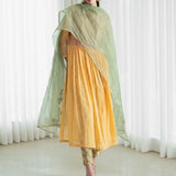 Yoke Kurta With Printed Pants And Dupatta