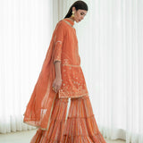 Kurta Set With Tiered Sharara