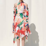 Asymmetrical Tie Up Dress