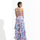 Matsu Printed Wrap Skirt Paired With Bustier