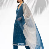 Sapphire Blue Kurta With Pant Set