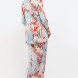 Satin Printed Jacket With Cowled Skirt And Bustier