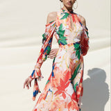 Asymmetrical Tie Up Dress