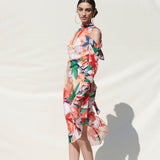 Asymmetrical Tie Up Dress