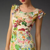 Floral Printed Asymmetric Dress