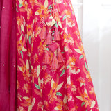 Fuchsia Embroidered Printed Lehenga Set