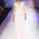 Pastel Ombre Maxi with Sheer Lace Jacket