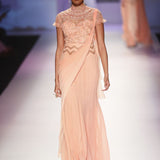 Blush Wave Saree Gown