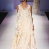 Champagne Lace Cape with Anarkali
