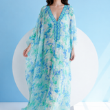 Printed Blue Breezy Summer Kaftan