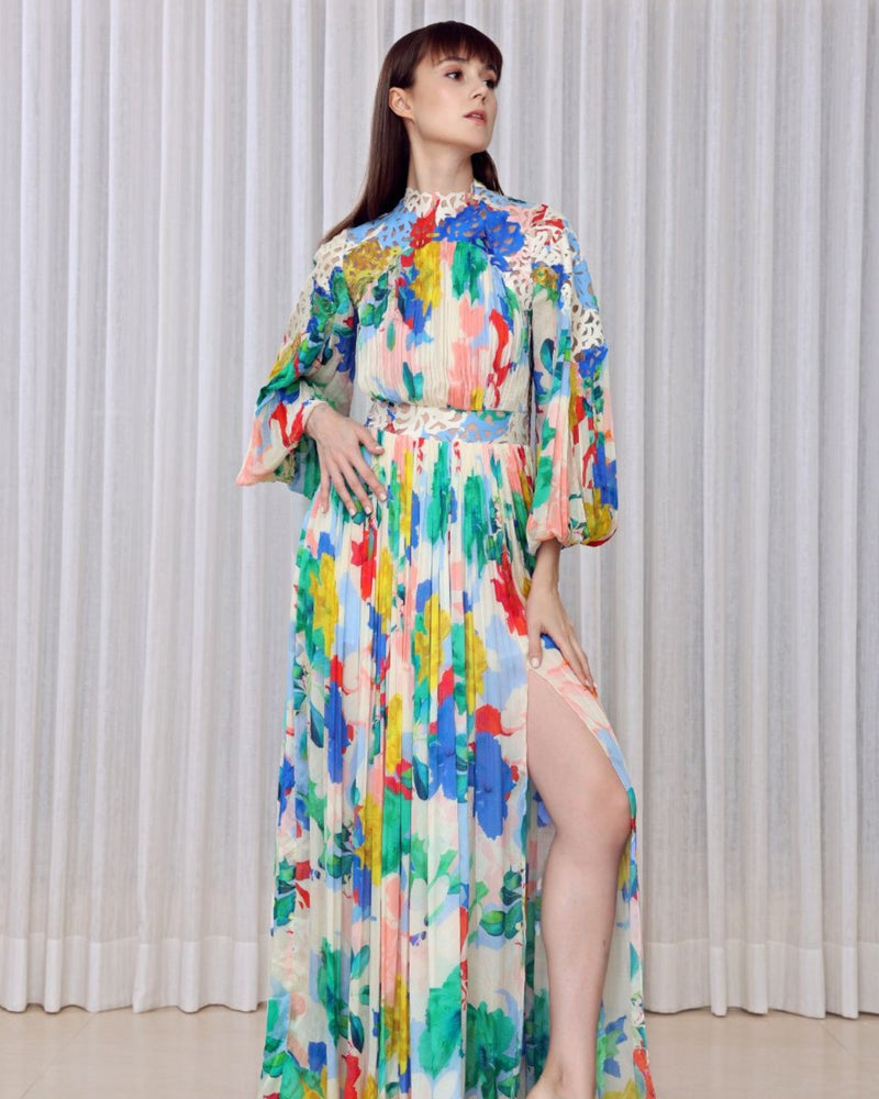 Hibiscus lazer maxi dress