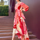 Scarlet Eucalyptus Shoulder Cutout Dress