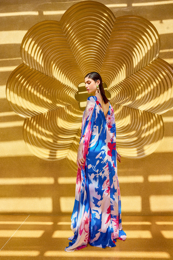 Floral Serenity V-Neck Kaftan