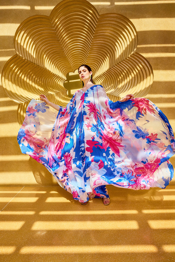 Floral Serenity V-Neck Kaftan