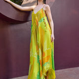 Geo Escape Lurex Backless Dress
