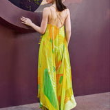 Geo Escape Lurex Backless Dress