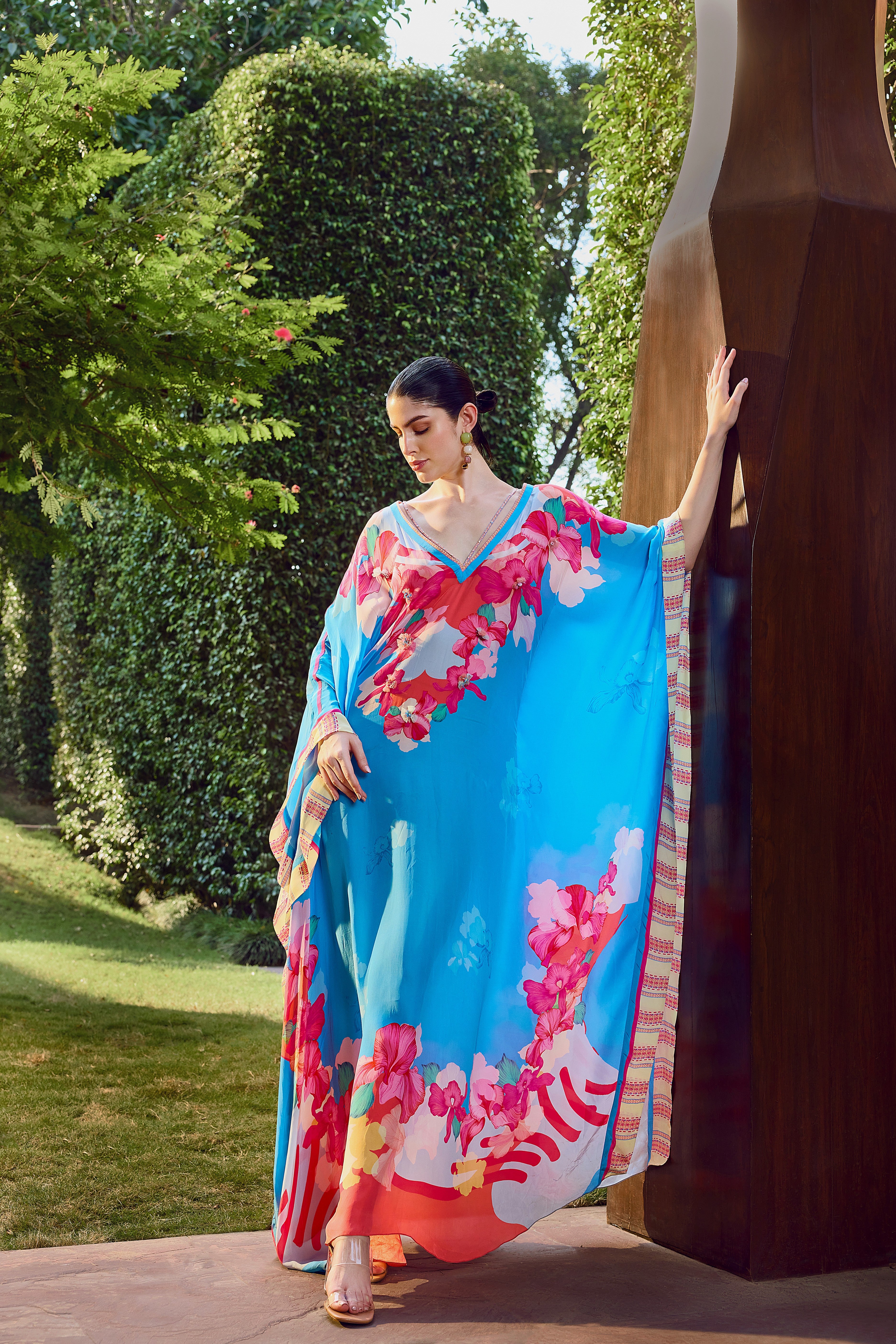 Blue Azure Bloom Kaftan