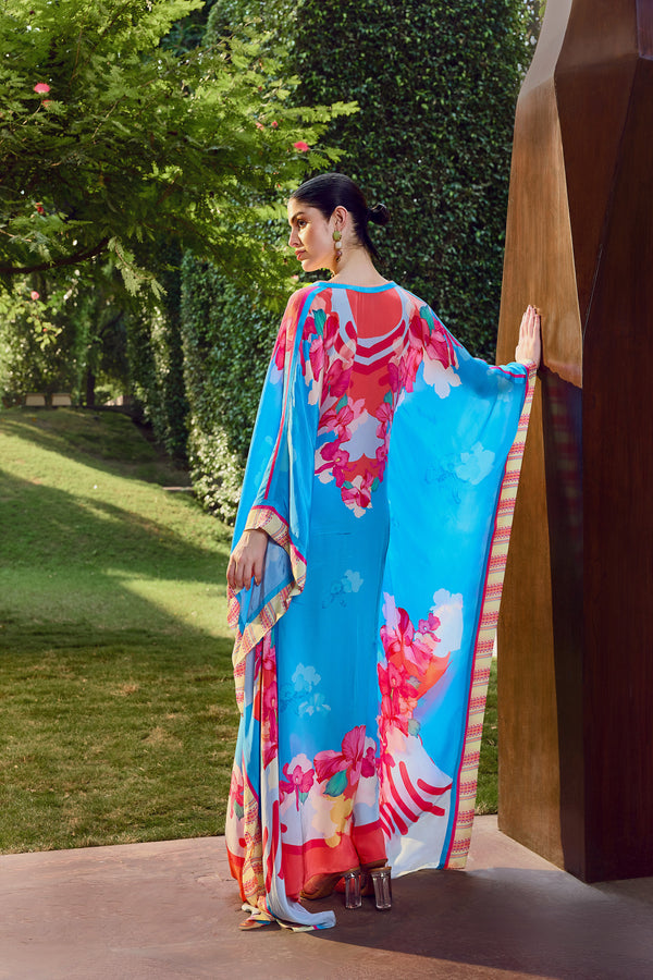 Blue Azure Bloom Kaftan