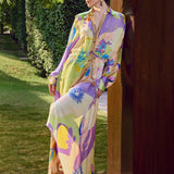 Lilac Eucalyptus High-Low Shirt Dress