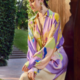 Lilac Eucalyptus High-Low Shirt Dress