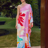 Paradise Hues One Shoulder Kaftan