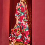 Red Scarlet Kaftan Dress