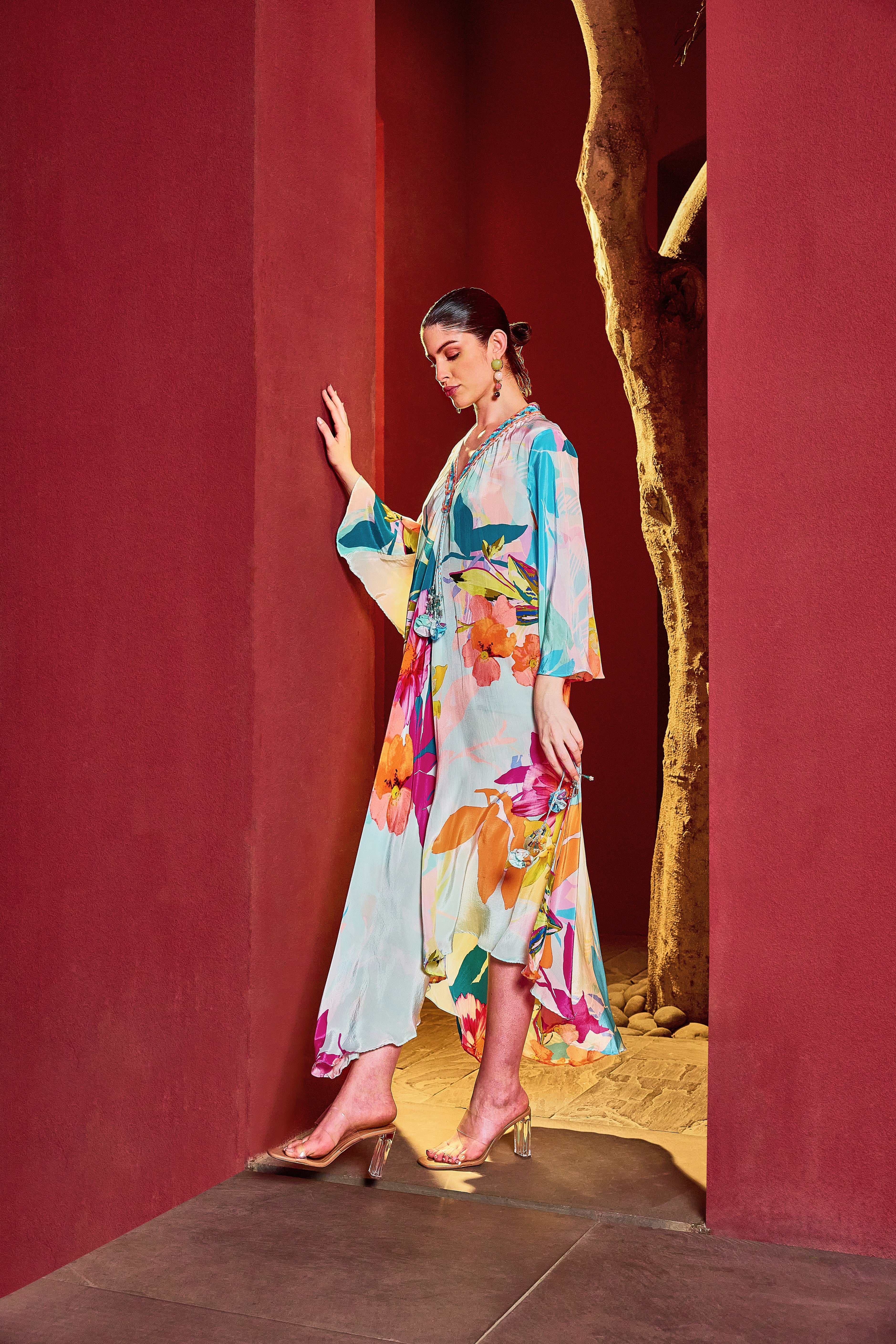 Sky Asymmetrical Kaftan Dress