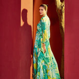 Green Hues Kaftan Dress