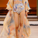 Printed strokes cape