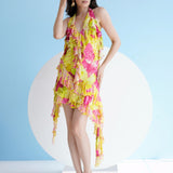 Neon Pink Floral Mini Dress