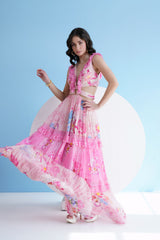 Pink Pastoral Printed Maxi Dress