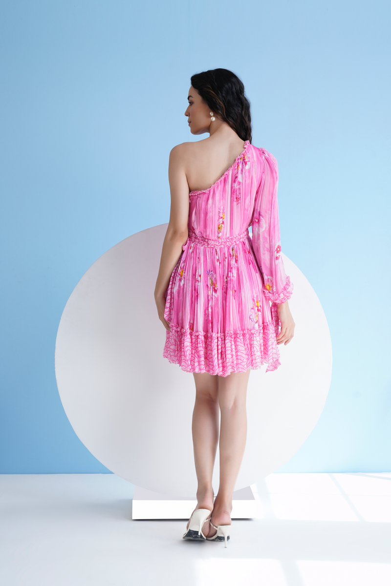 Pink Pastoral Mist Mini Dress