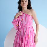 Pink Pastoral Mist Mini Dress